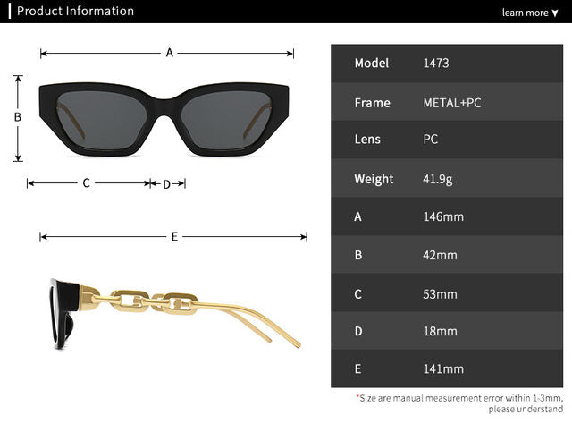¡Gafas de Sol Glamour Chain – Elegancia y Estilo Exclusivo!